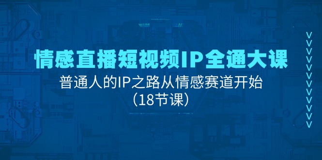 情绪直播短视频IP全通大课，普通人IP之途从情感跑道逐渐（18堂课）-中创网_专注互联网创业,项目资源整合