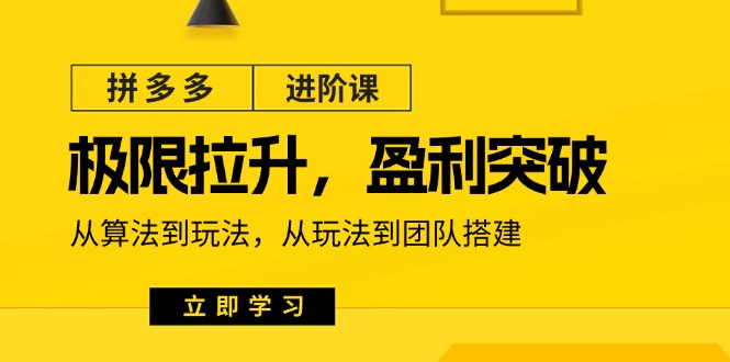 拼多多平台升阶课：极限值拉涨/赢利提升：从优化算法到游戏玩法 从模式到团队搭建（18节）-中创网_专注互联网创业,项目资源整合