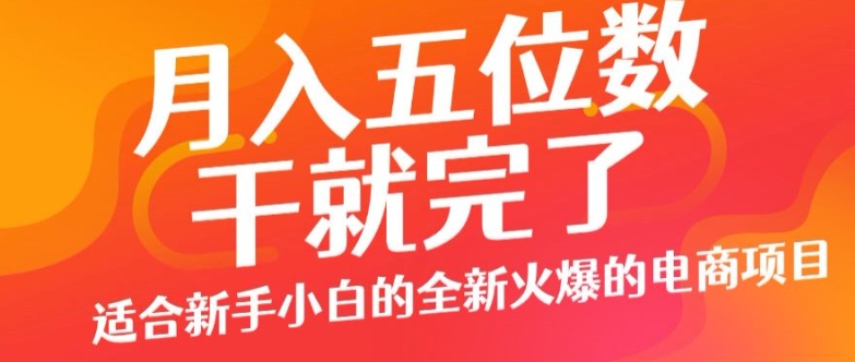 月入五位数，干就完了， 适宜新手入门一个全新的火热的电商项目-中创网_专注互联网创业,项目资源整合