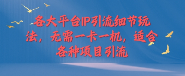 各个平台IP引流方法小细节游戏玩法，不用一卡一机，适用于各种新项目引流方法-中创网_专注互联网创业,项目资源整合