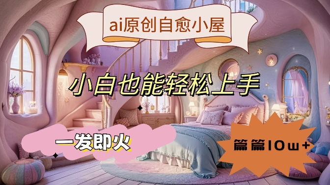 ai原创设计痊愈小房子，新手也可以快速上手，一发即火，每篇10w 【揭密】-中创网_专注互联网创业,项目资源整合