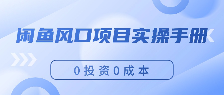 （11923期）闲鱼平台蓝海项目实际操作指南，0投入0成本费，使你保证，月入了万，初学者能做-中创网_专注互联网创业,项目资源整合