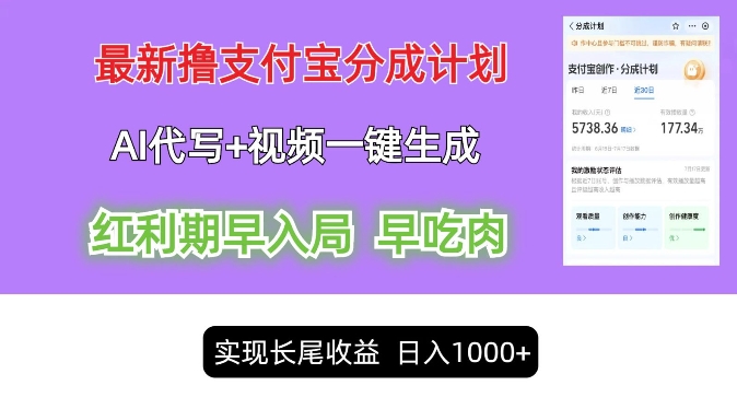 新视频一键生成和AI代笔撸支付宝钱包写作分为，轻轻松松日入1k-中创网_专注互联网创业,项目资源整合