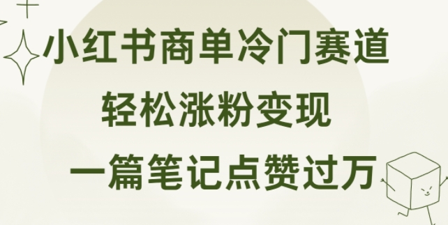 小红书的商单小众跑道 一篇手记关注点赞破万 轻轻松松增粉转现-中创网_专注互联网创业,项目资源整合