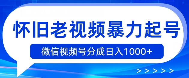 复古小视频暴力行为养号，视频号分为日入1k-中创网_专注互联网创业,项目资源整合