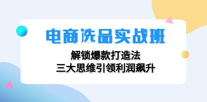 （12398期）电商选品实战班：解锁爆款打造法，三大思维引领利润飙升-中创网_专注互联网创业,项目资源整合