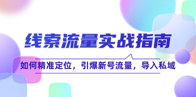 （12382期）线 索 流 量-实战指南：如何精准定位，引爆新号流量，导入私域-中创网_专注互联网创业,项目资源整合