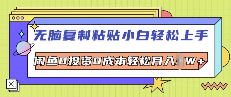 没脑子拷贝新手快速上手，闲鱼0投入0成本费轻轻松松月入W-中创网_专注互联网创业,项目资源整合