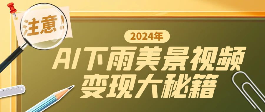 一键生成AI下雨美景视频，零基础打造1700万播放神作，手把手教你变现秘籍-中创网_专注互联网创业,项目资源整合