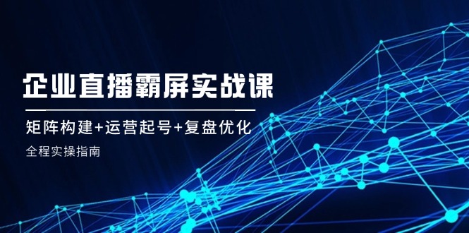 企业直播霸屏实战课：矩阵构建+运营起号+复盘优化，全程实操指南-中创网_专注互联网创业,项目资源整合