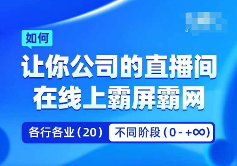公司引流矩阵直播间刷屏实操课，使你企业直播间通过线上刷屏霸网-中创网_专注互联网创业,项目资源整合