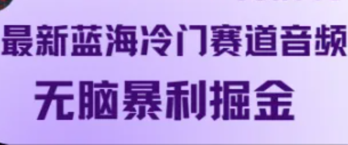 最新蓝海冷门赛道音频，无脑暴利掘金-中创网_专注互联网创业,项目资源整合
