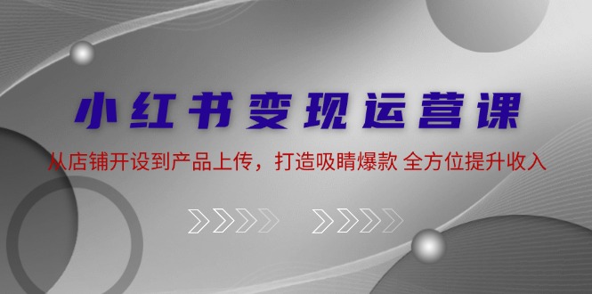 （12520期）小红书变现运营课：从店铺开设到产品上传，打造吸睛爆款 全方位提升收入-中创网_专注互联网创业,项目资源整合