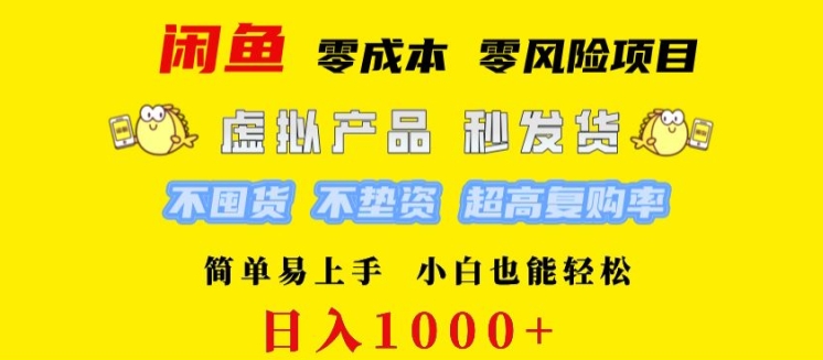 闲鱼 0 成本 0 风险项目 简单易上手 小白也能轻松日入几张-中创网_专注互联网创业,项目资源整合
