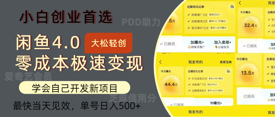 （12434期）闲鱼0成本极速变现项目，多种变现方式 单号日入500+最新玩法-中创网_专注互联网创业,项目资源整合