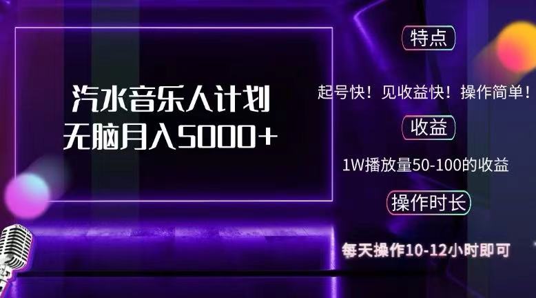 （12429期）抖音汽水音乐人计划无脑月入5000+-中创网_专注互联网创业,项目资源整合