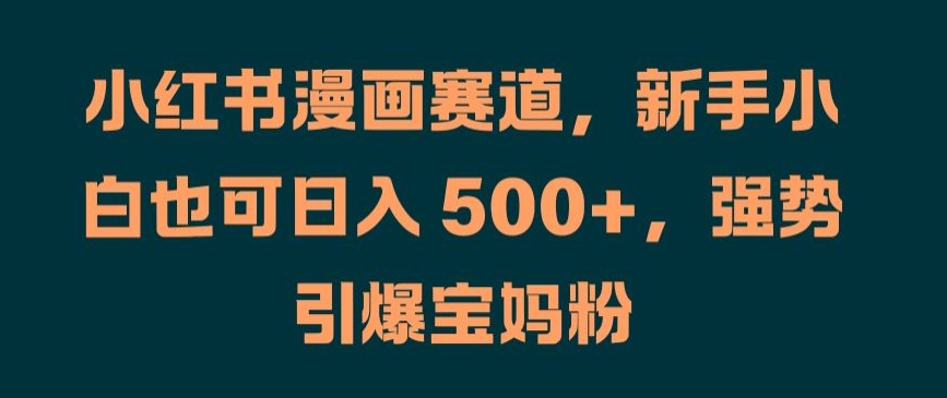 小红书漫画赛道，新手小白也可日入 500+，强势引爆宝妈粉【揭秘】-中创网_专注互联网创业,项目资源整合