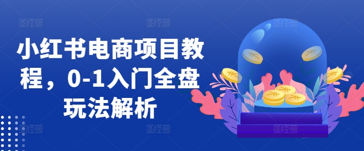 小红书电商新项目实例教程，0-1新手入门整盘游戏玩法分析-中创网_专注互联网创业,项目资源整合