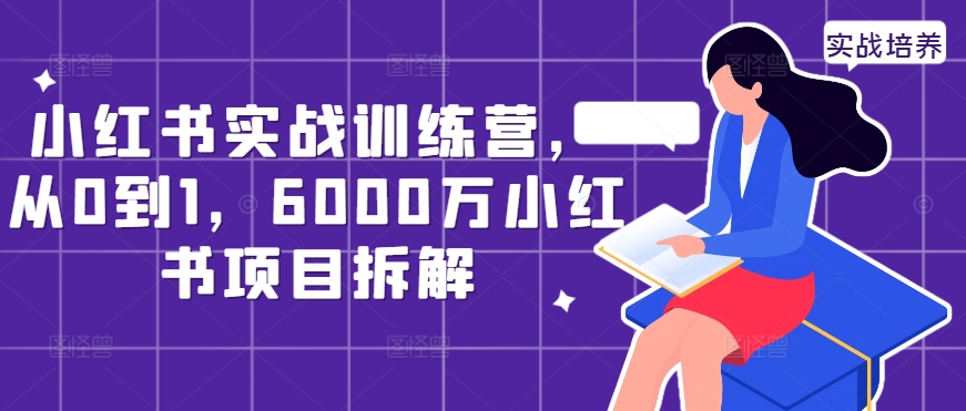小红书的实战演练夏令营，从0到1，6000万小红书的新项目拆卸-中创网_专注互联网创业,项目资源整合