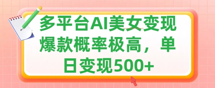 运用AI漂亮美女转现，可多平台分发获得两份盈利，新手快速上手，出爆款短视频几率非常高-中创网_专注互联网创业,项目资源整合