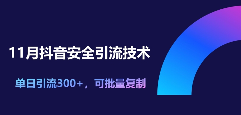 11月抖音安全引流技术，单日引流方法300 ，可快速复制-中创网_专注互联网创业,项目资源整合