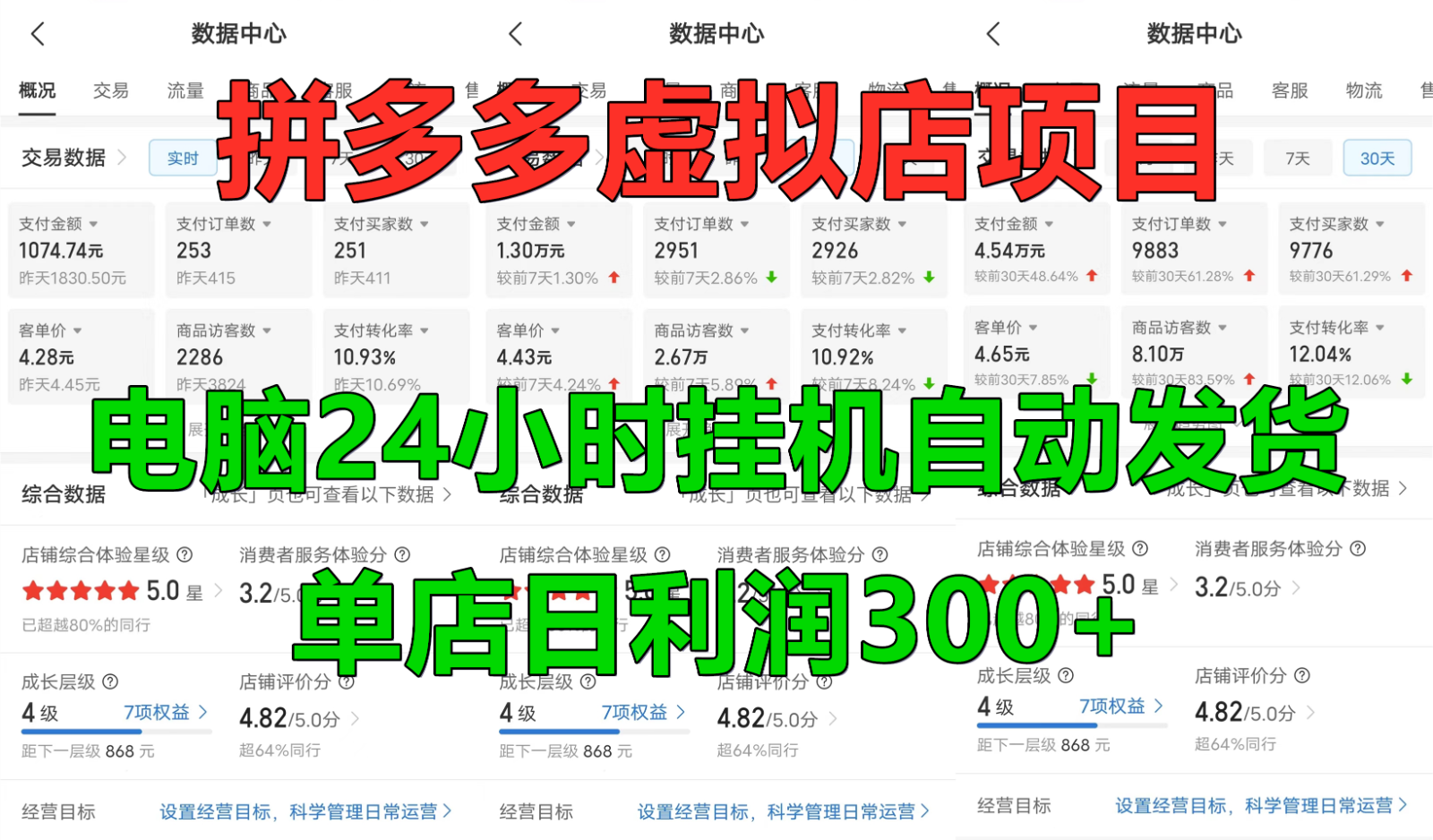 拼多多平台虚拟店铺新项目，电脑挂机自动发卡密，门店日盈利300-中创网_专注互联网创业,项目资源整合