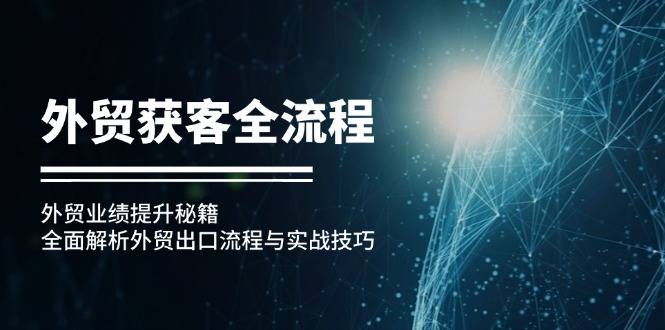（12982期）出口外贸拓客全过程：出口外贸业绩增长秘笈：深度剖析外贸出口流程与实战经验-中创网_专注互联网创业,项目资源整合
