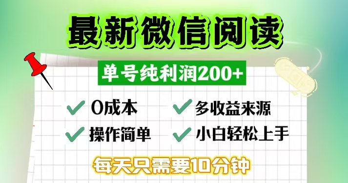 （13108期）微信阅读最新玩法，每天十分钟，单号一天200+，简单0零成本，当日提现-中创网_专注互联网创业,项目资源整合