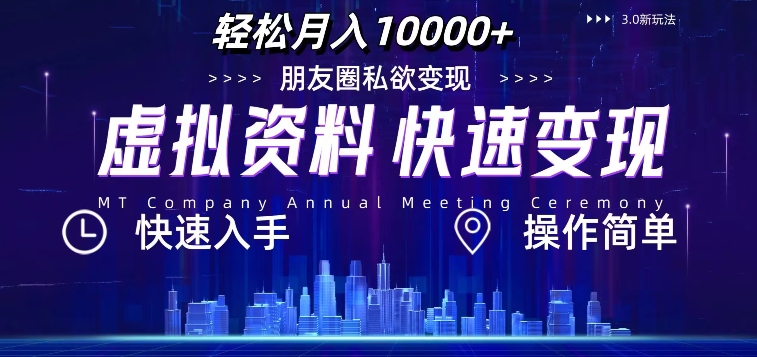 虚拟资料新玩法，快速变现，轻松月入1w+，小白轻松操作-中创网_专注互联网创业,项目资源整合