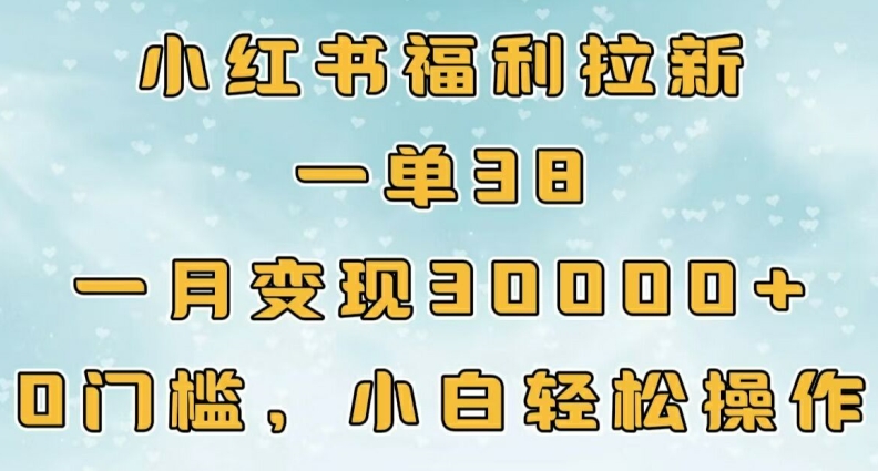 小红书福利拉新，一单38，一月3000+轻轻松松，0门槛小白轻松操作-中创网_专注互联网创业,项目资源整合