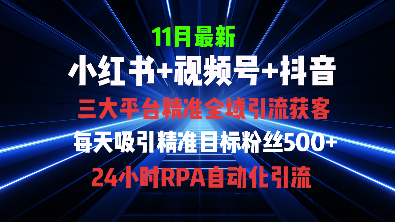 （13259期）全域多平台引流私域打法，小红书，视频号，抖音全自动获客，截流自…-中创网_专注互联网创业,项目资源整合