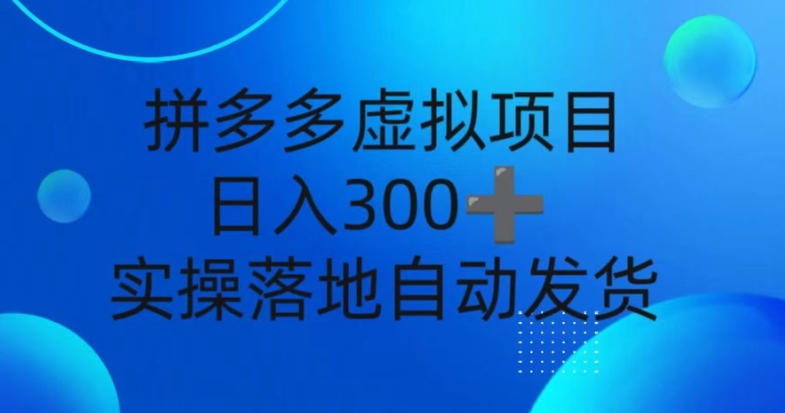 拼多多平台虚拟资源项目，新手日入3张，自动发卡密，实际操作落地式可大批量变大-中创网_专注互联网创业,项目资源整合