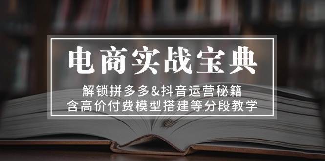 电子商务实战演练秘笈：开启拼多多平台&自媒体运营秘笈，含高价位付钱模型搭建等按段课堂教学-中创网_专注互联网创业,项目资源整合