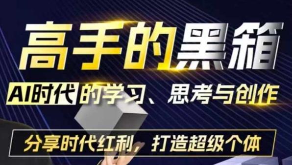 高手的黑箱：AI时代学习、思考与创作-分红时代红利，打造超级个体-中创网_专注互联网创业,项目资源整合