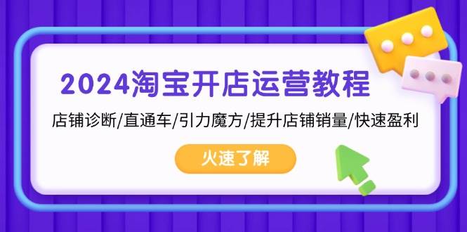 2024淘宝开店运营教程：店铺诊断/直通车/引力魔方/提升店铺销量/快速盈利-中创网_专注互联网创业,项目资源整合