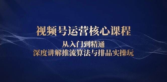 视频号运营核心课程，从入门到精通，深度讲解推流算法与排品实操玩-中创网_专注互联网创业,项目资源整合