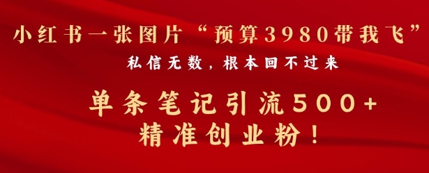 小红书一张图暴力引流500+精准创业粉-中创网_专注互联网创业,项目资源整合