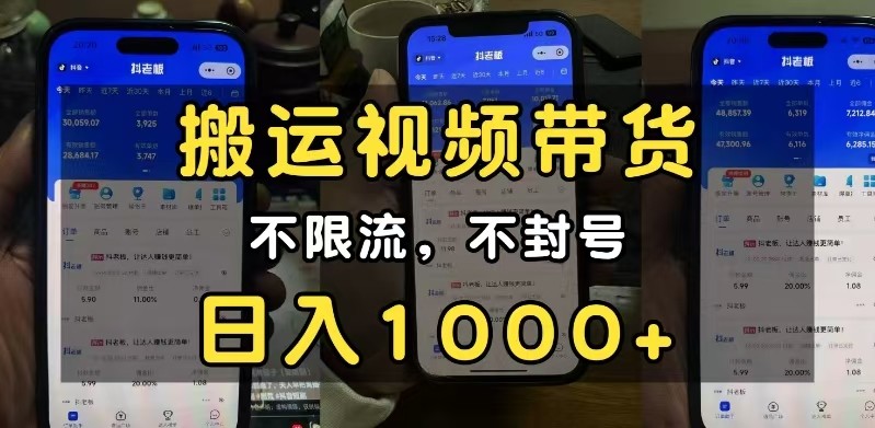 小白必看搬运视频带货玩法，不限流，不封号，纯自然流，日入1000+-中创网_专注互联网创业,项目资源整合