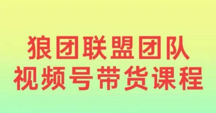狼团联盟2024视频号带货，0基础小白快速入局视频号-中创网_专注互联网创业,项目资源整合