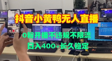 DY小黄鸭无人直播，0粉开播不违规不限流 日入4张，长久稳定-中创网_专注互联网创业,项目资源整合