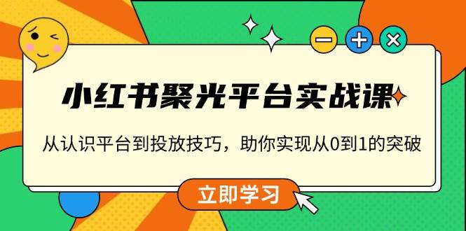 小红书聚光平台实战课，从认识平台到投放技巧，助你实现从0到1的突破-中创网_专注互联网创业,项目资源整合