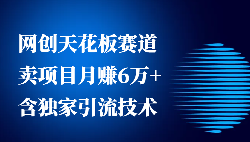 网创天花板赛道，卖项目月赚6万+，含独家引流技术（共26节课）-中创网_专注互联网创业,项目资源整合