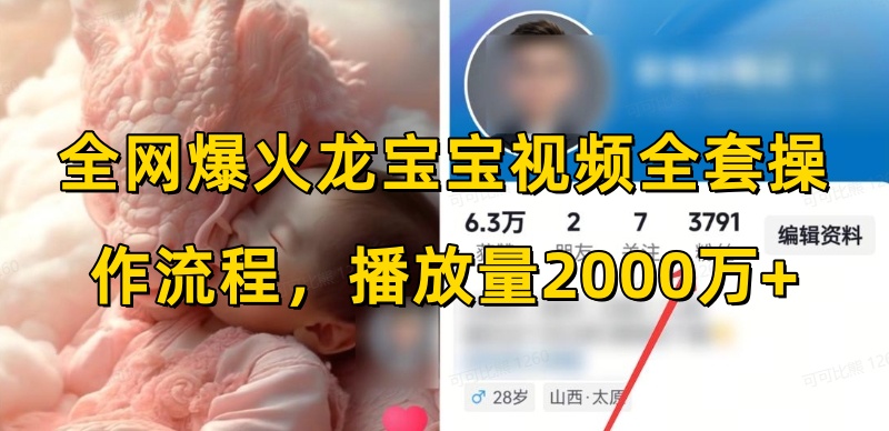 全网爆火龙宝宝视频全套操作流程，播放量2000万+-中创网_专注互联网创业,项目资源整合