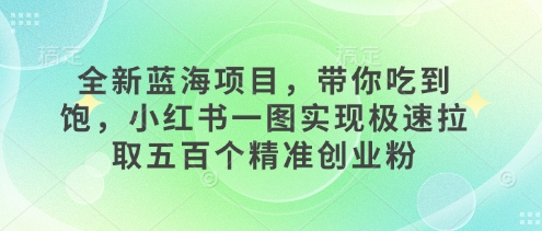 全新蓝海项目，带你吃到饱，小红书一图实现极速拉取五百个精准创业粉-中创网_专注互联网创业,项目资源整合