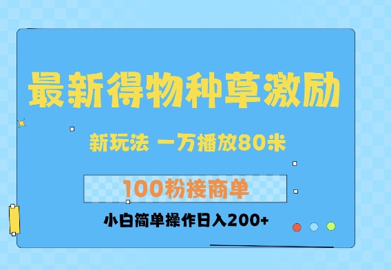 最新得物创作者收益玩法，一万播放100+，后续接广告变现，小白简单操作日入200+-中创网_专注互联网创业,项目资源整合