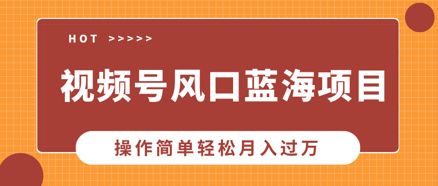 视频号风口蓝海项目，中老年人的流量密码，操作简单轻松月入过W-中创网_专注互联网创业,项目资源整合