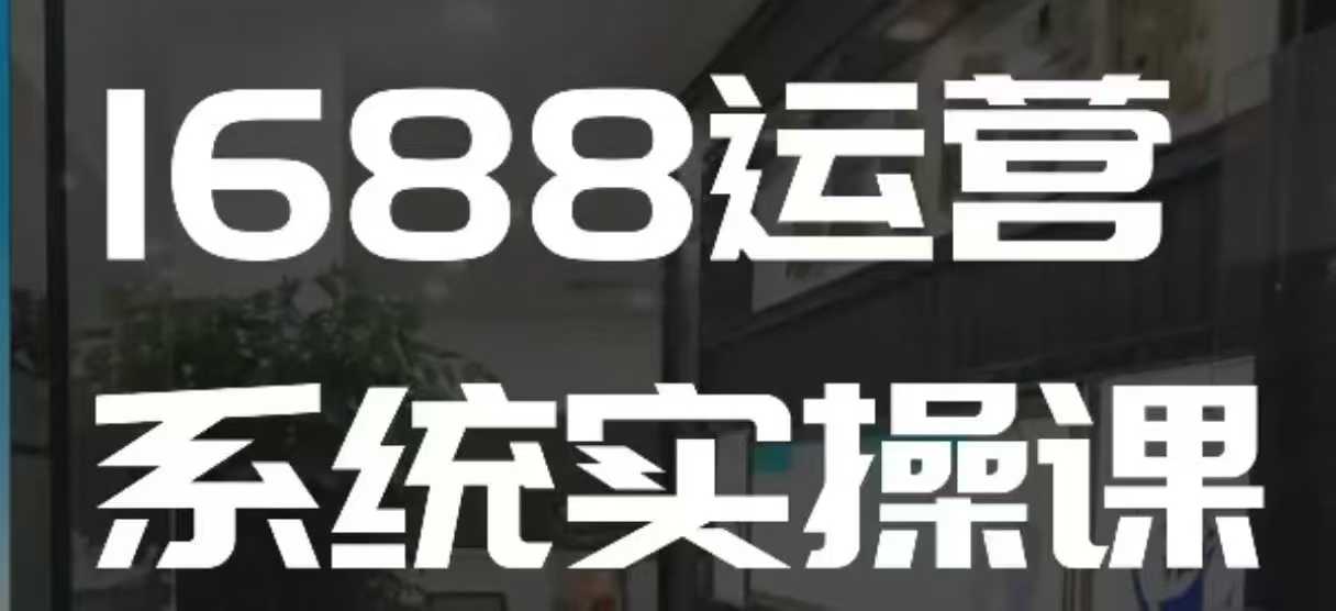 1688高阶运营系统实操课，快速掌握1688店铺运营的核心玩法-中创网_专注互联网创业,项目资源整合