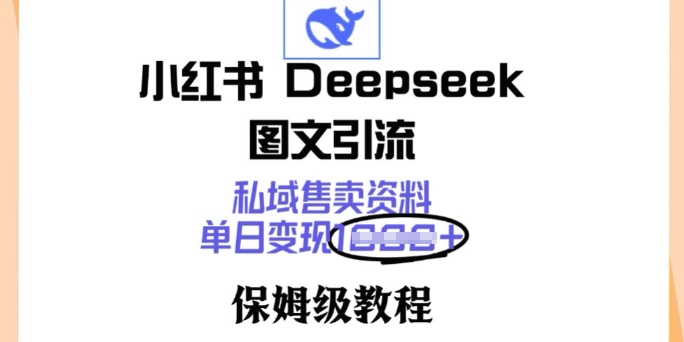 小红书的Deepseek图文并茂引流方法，公域出售材料，单日转现好几张，家庭保姆级实例教程-中创网_专注互联网创业,项目资源整合