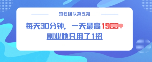 第二职业她仅用了1招，每日30min，没脑子二创，一天最大1.5k-中创网_专注互联网创业,项目资源整合