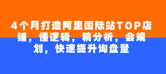 4个月打造出阿里巴巴国际TOP店面，懂逻辑性，精剖析，会整体规划，快速升级外贸询盘量-中创网_专注互联网创业,项目资源整合